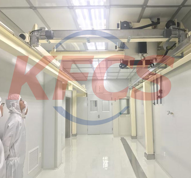 Semiconductor-specific clean room crane system