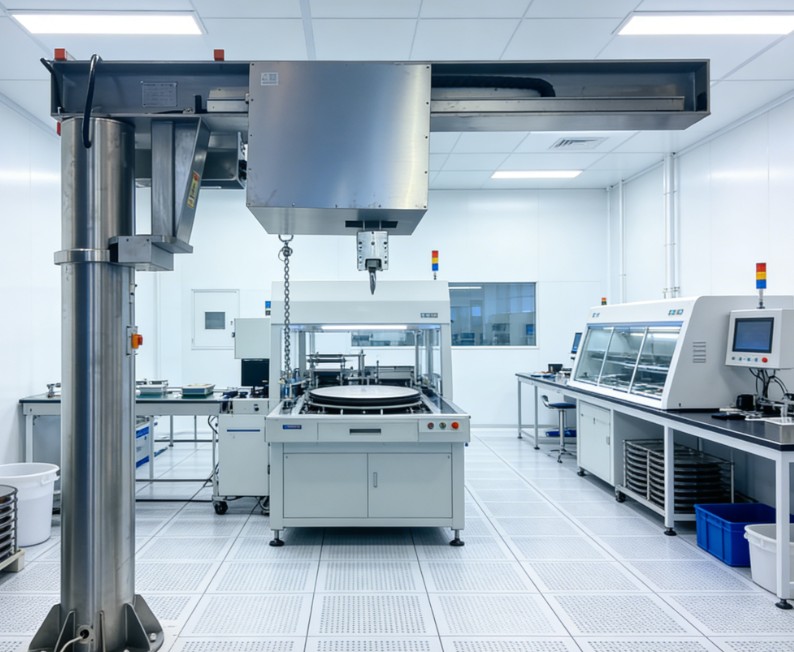 Column jib crane for semiconductor workshop