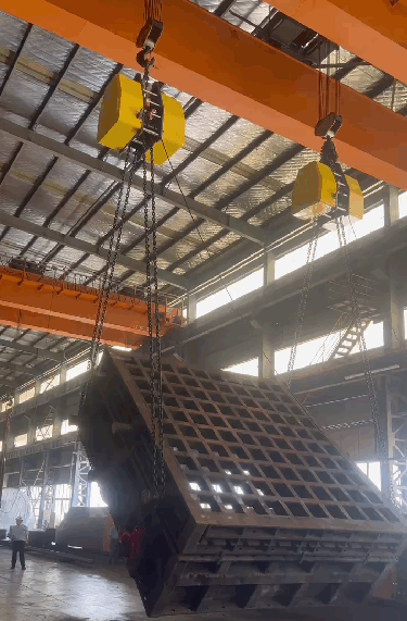 Chain load turning units for crane